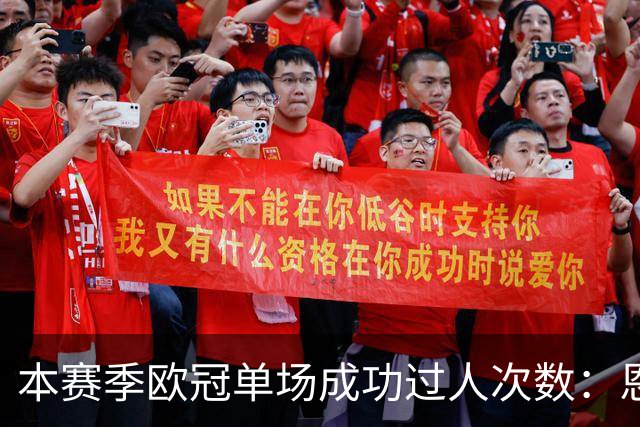 本赛季欧冠单场成功过人次数：恩古莫哈9次居首，亚马尔次席